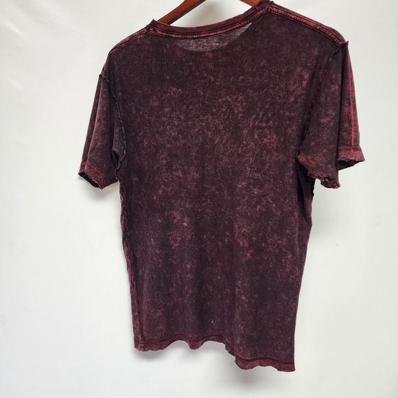 Affliction Y2K REVERSIBLE All Over Print Deep Burgundy‎ Black Shield Mens Med - Picture 8 of 12